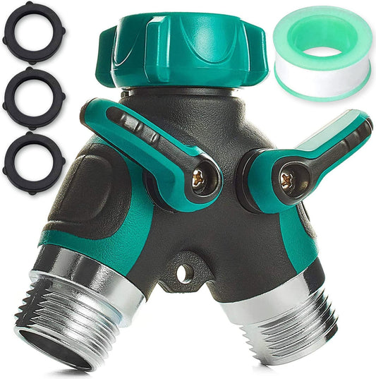 2 Way Garden Hose Connector