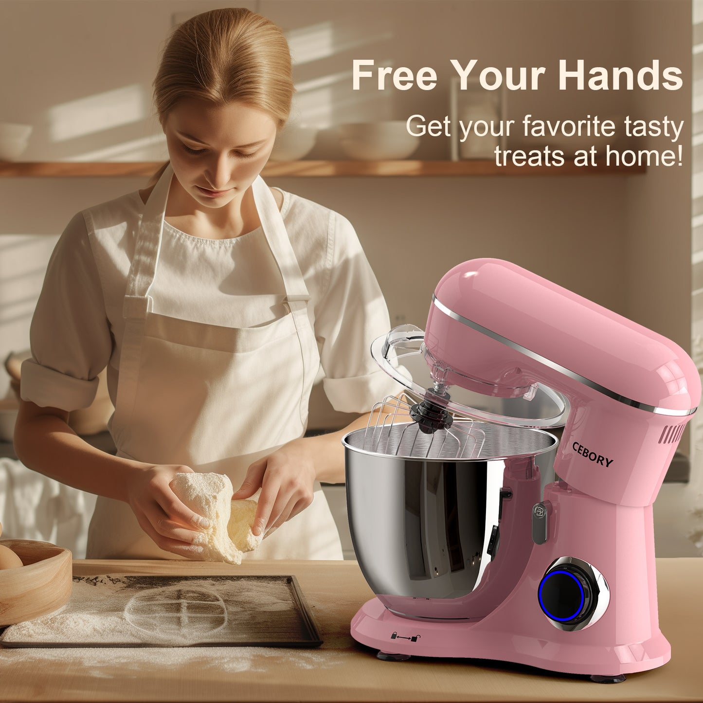 3-IN-1, 6.5Q Electric Stand Mixer