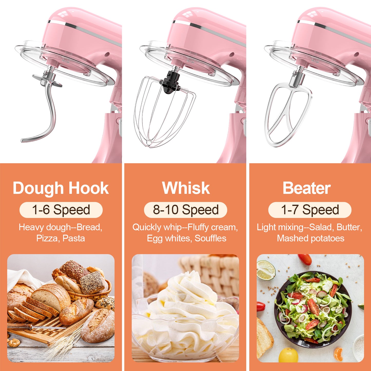 3-IN-1, 6.5Q Electric Stand Mixer