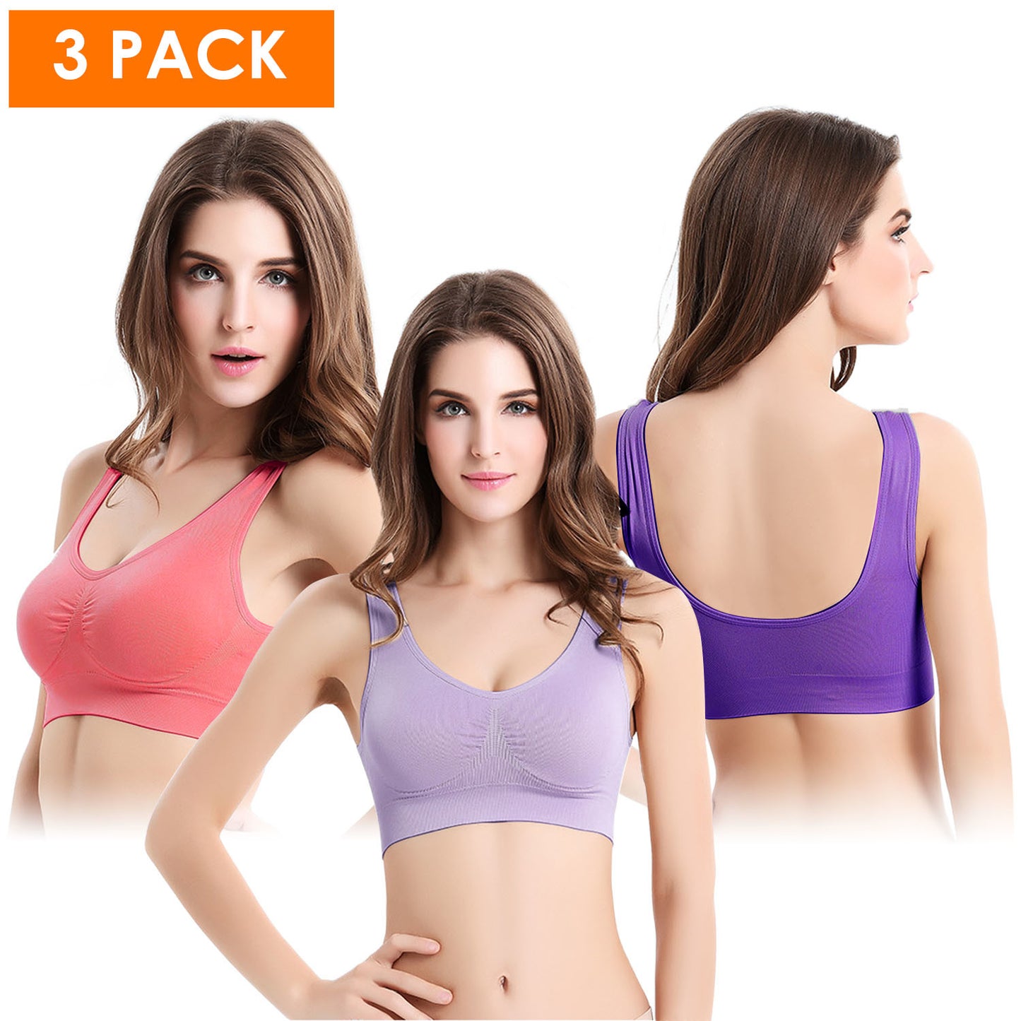 3 Pack Sports Bras