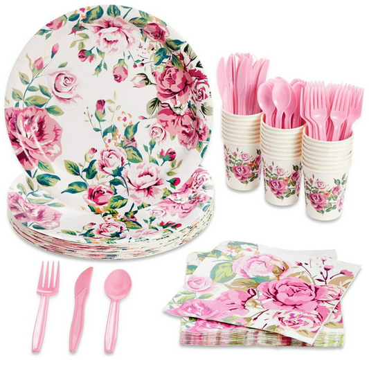 144 Piece Vintage Style Party Supplies