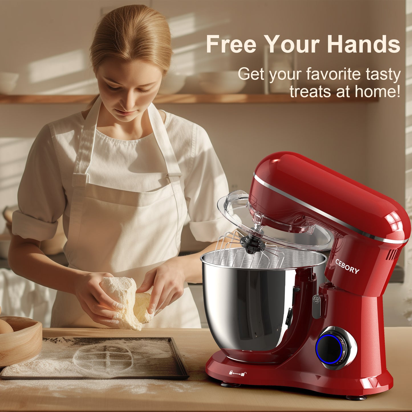 3-IN-1, 6.5Q Electric Stand Mixer