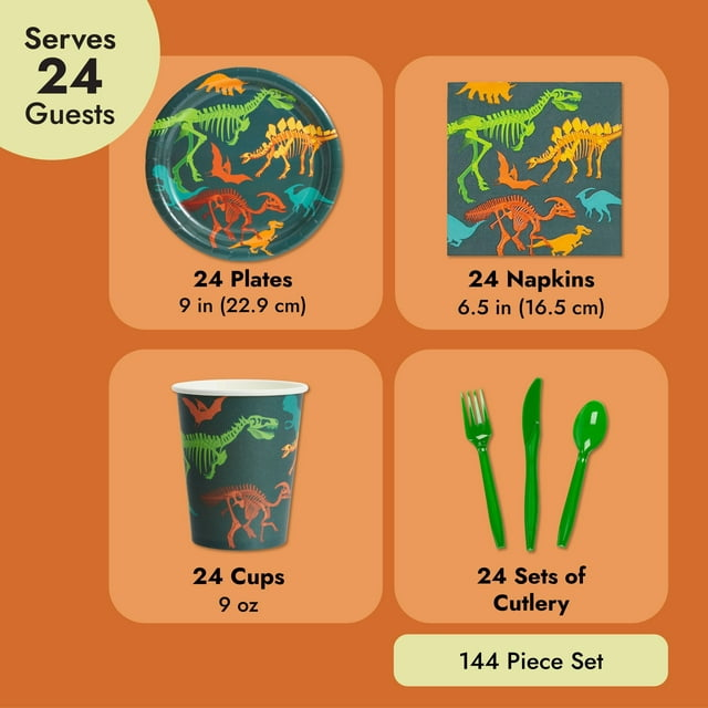 144-Piece Dinosaur Party Supplies