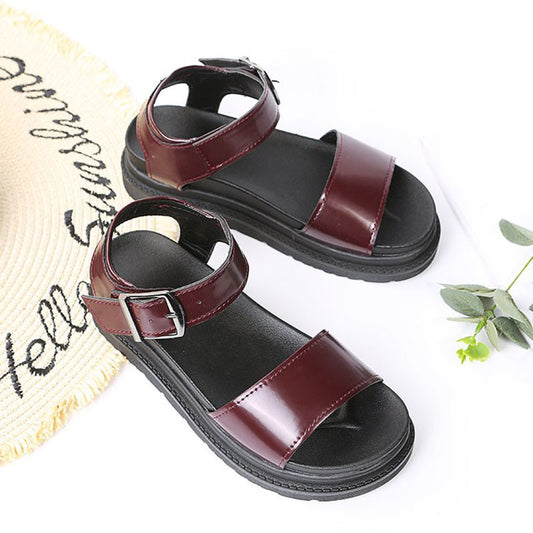 Simple Style Wedge Platform Sandals