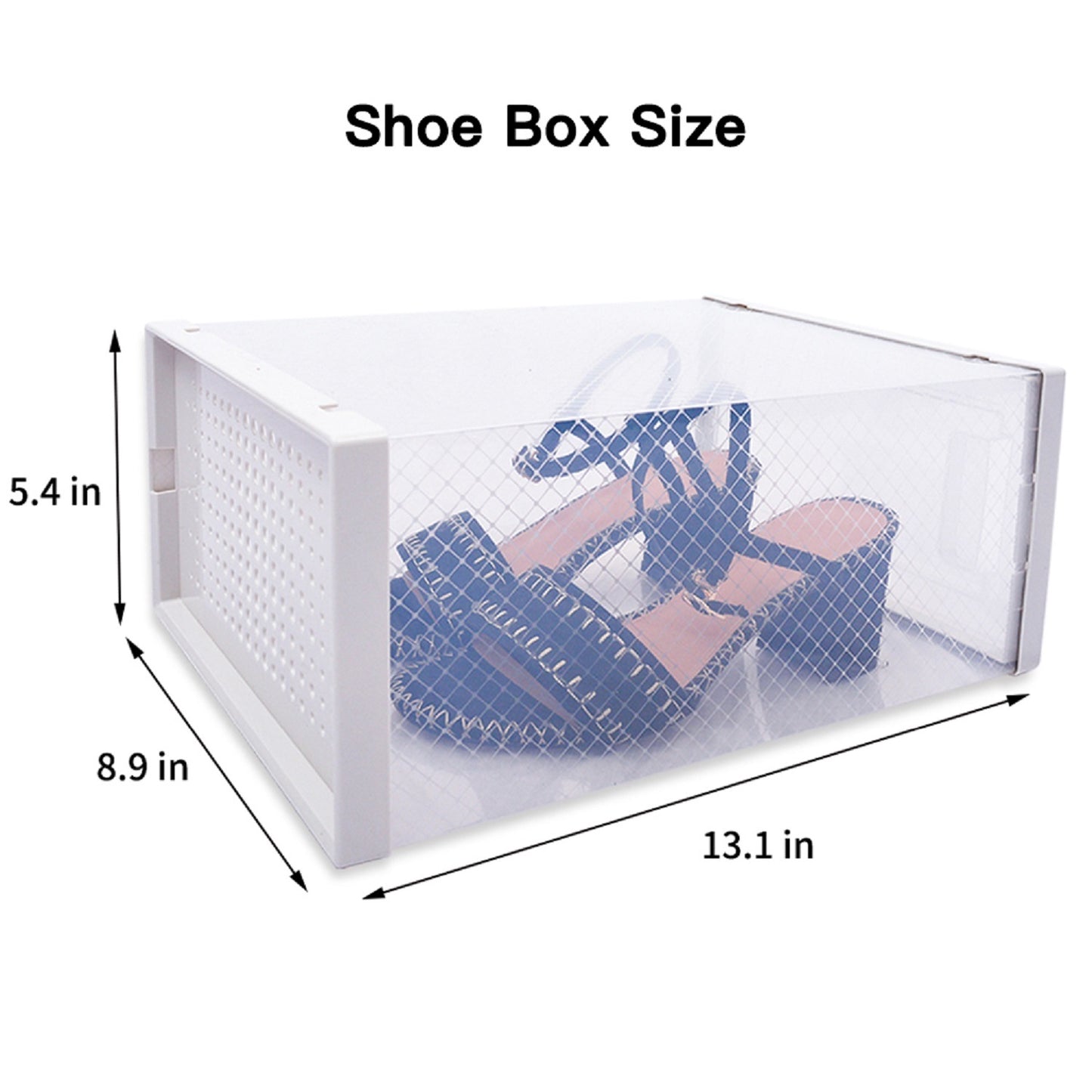 Set of 12 Stackable Clear Plastic Transparent Shoe Storage Box