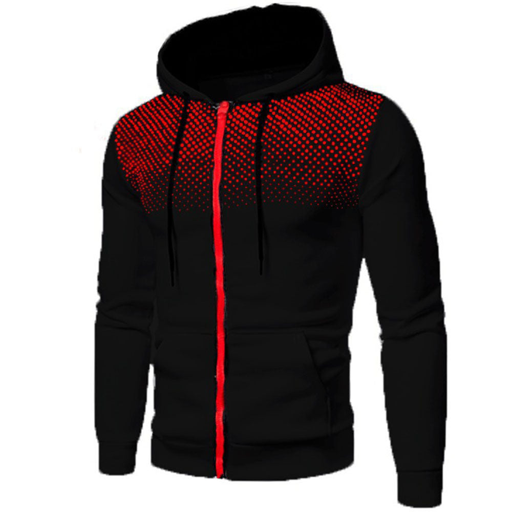 Men's Polka Dot Zipper Hoodie