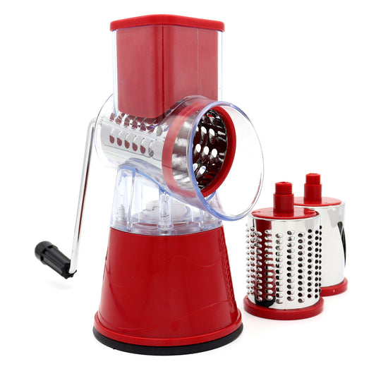 1pc Rotary Cheese Grater/Vegetable Slicer With 3 Interchangeable Blades