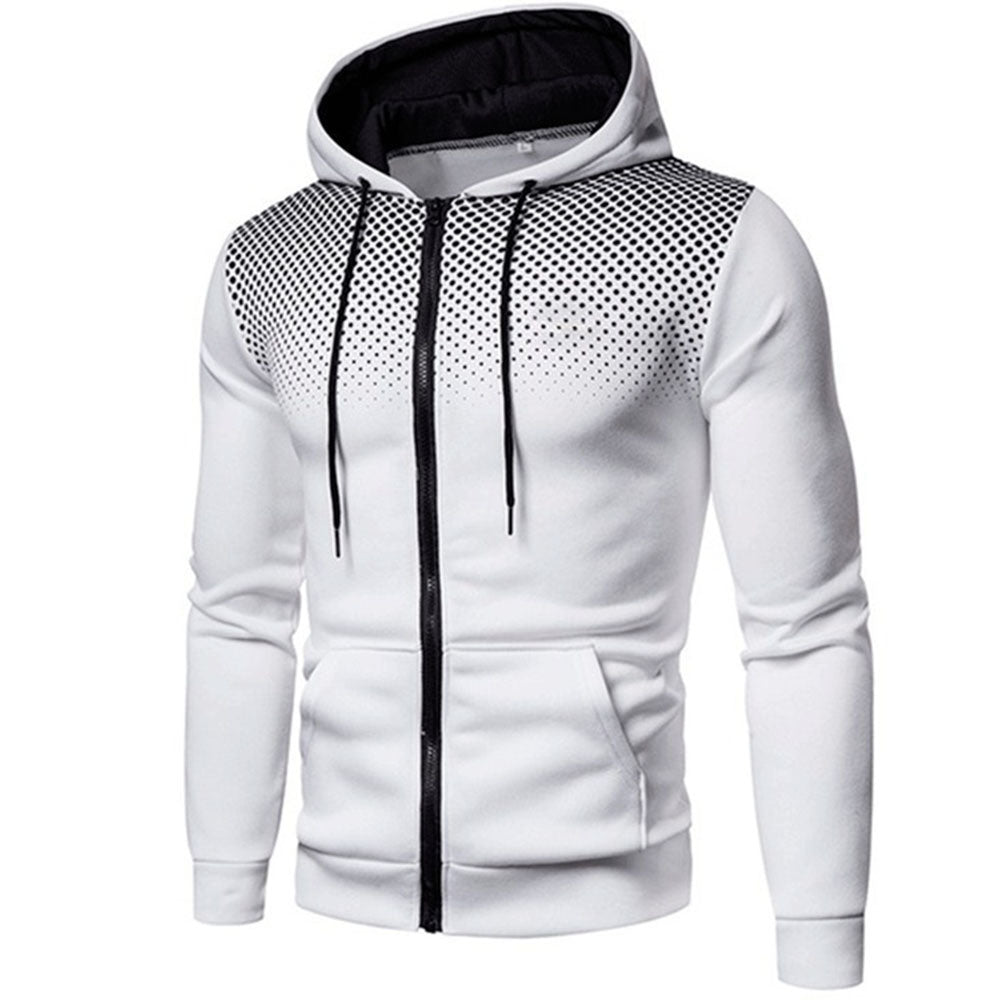 Men's Polka Dot Zipper Hoodie