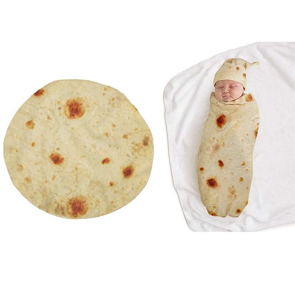 Newborn Baby Burrito Swaddle Blanket with Hat