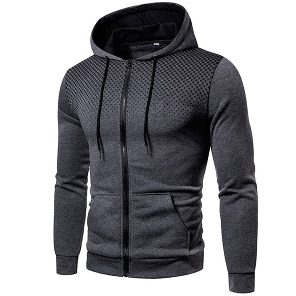 Men's Polka Dot Zipper Hoodie