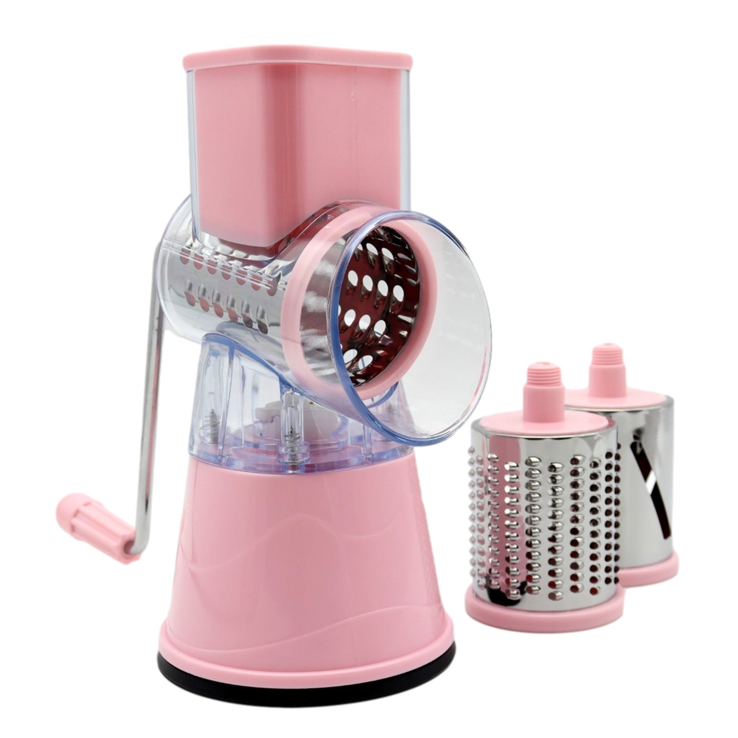 1pc Rotary Cheese Grater/Vegetable Slicer With 3 Interchangeable Blades