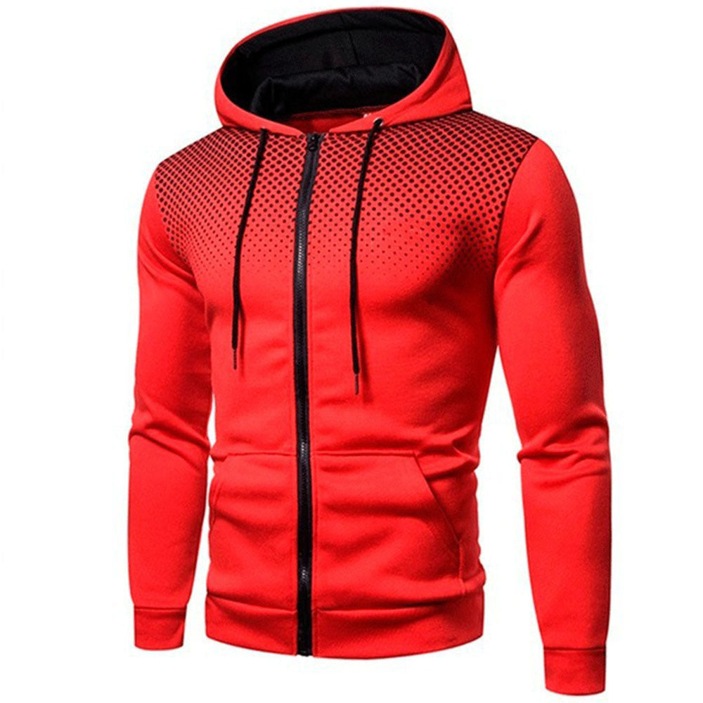 Men's Polka Dot Zipper Hoodie