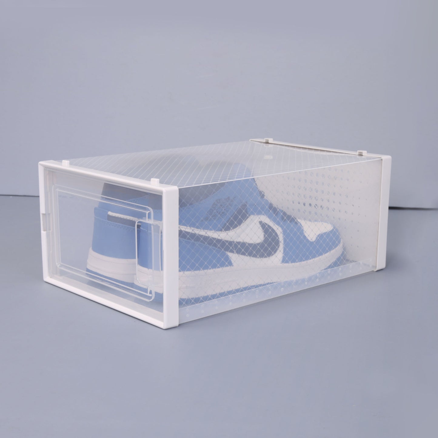 Set of 12 Stackable Clear Plastic Transparent Shoe Storage Box