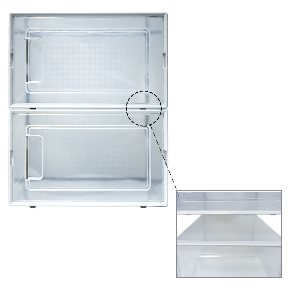 Set of 12 Stackable Clear Plastic Transparent Shoe Storage Box